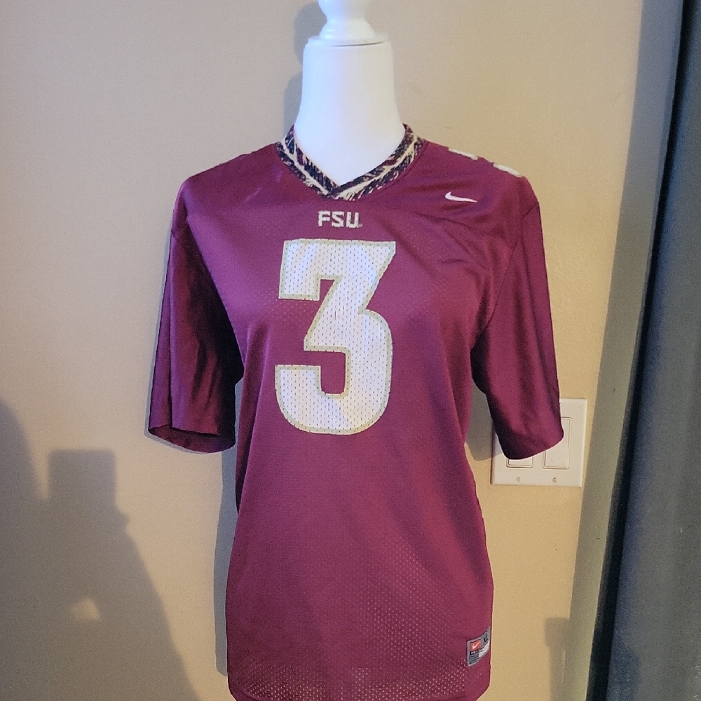 Nike FSU Women's Maroon Jersey with Logo V-Neck Sz XL $19